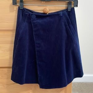 Club Monaco Navy Blue Corduroy Mini Skirt